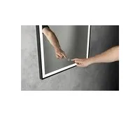 AQUALINE CORNA zrcadlo s LED osvětlením 60x80cm, dotykový senzor, stmívatelné, černá mat (1)