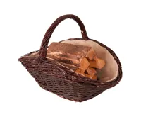 HS Flamingo Koš na dřevo proutěný oválný, juta (2)