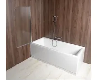 AQUALINE VILMA vanová zástěna 600x1400 mm, chrom, levá, sklo matné (4)