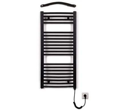 Koupelnový radiátor elektrický Thermal KDO-E 450/ 960 - 300W, pravý - černý mat