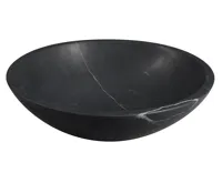 SAPHO BLOK kamenné umyvadlo na desku Ø 40cm, matný černý Marquin (4)