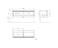SAPHO KERALA umyvadlová skříňka 140x35x47,5cm, 1x zásuvka, agila (6)
