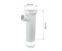 Připojovací kus DN 100/D 110, 400 mm, s odbočkou DN40, 6/4", přímý (1)