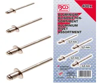 BGS Nýty trhací, sada 400 dílů, PVC kazeta BGS Nýty trhací, sada 400 dílů, PVC kazeta