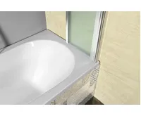 AQUALINE VANDA vanová zástěna skládací 1000x1400 mm, chrom, sklo matné (7)