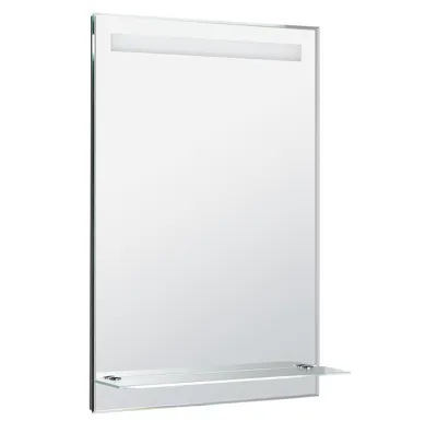 AQUALINE Zrcadlo s LED osvětlením a policí 60x80cm, kolébkový vypínač