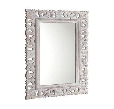 SAPHO SCULE zrcadlo ve vyřezávaném rámu 70x100cm, bílá