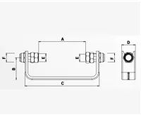 Nerezový držák vodoměru 1/2" se šroubením 3/4" vč. konzole (1)