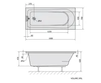 POLYSAN LISA obdélníková vana 160x70x47cm, bílá (7)