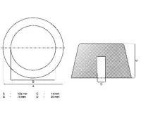 BGS Gumová podložka, pro zvedací plošiny, O 105 mm (1)