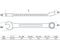 BGS Klíč očkoplochý 15 mm, 15° vyhnutý, DIN 3113A ,chrom vanadium (1)