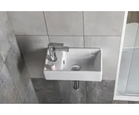 SAPHO MINOS keramické umývátko 40x22cm, baterie vlevo, bílá (6)