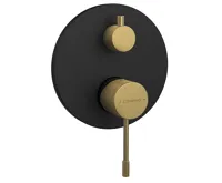 SAPHO SOLARIS podomítková sprchová baterie, 2 výstupy, černá/zlato mat