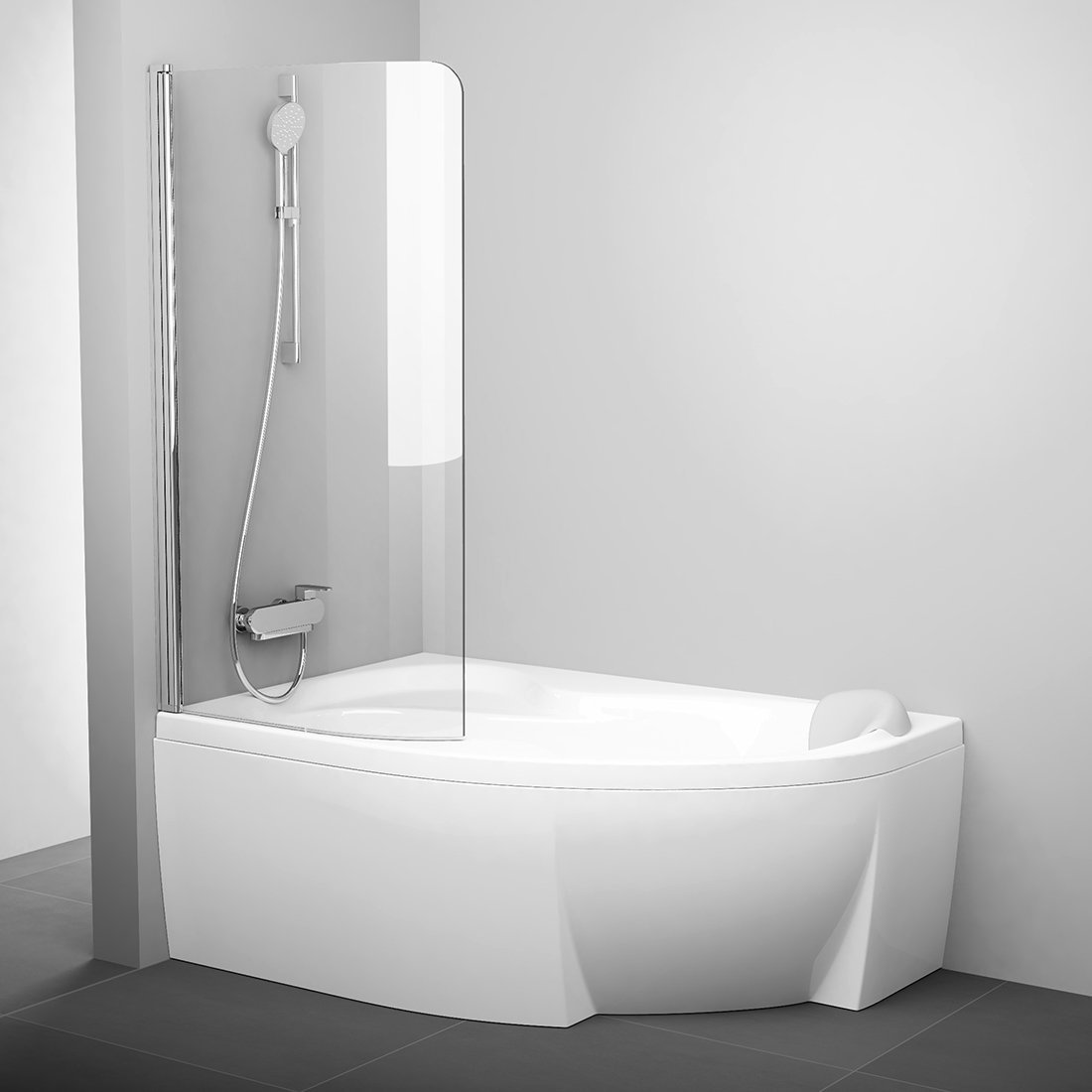 Ravak vanová zástěna cvsk1 rosa 160/170 l bright alu+transparent