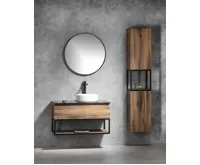 SAPHO SKARA skříňka 35x171x32cm, 2x dvířka, levá/pravá, černá mat/dub Collingwood (3)