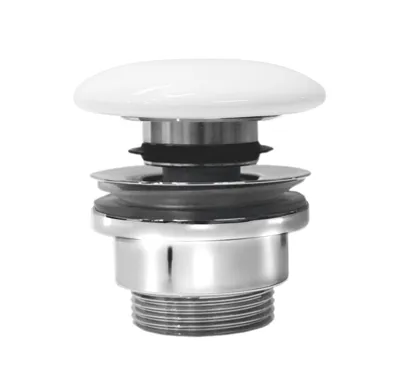 GSI GSI umyvadlová výpust 5/4“, click-clack, keramická zátka, 5-65mm, bílá ExtraGlaze