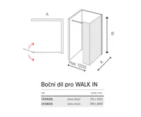 Sprchová stěna WALK IN, Novea, 50 x  200 cm, chrom ALU, sklo Čiré (6)