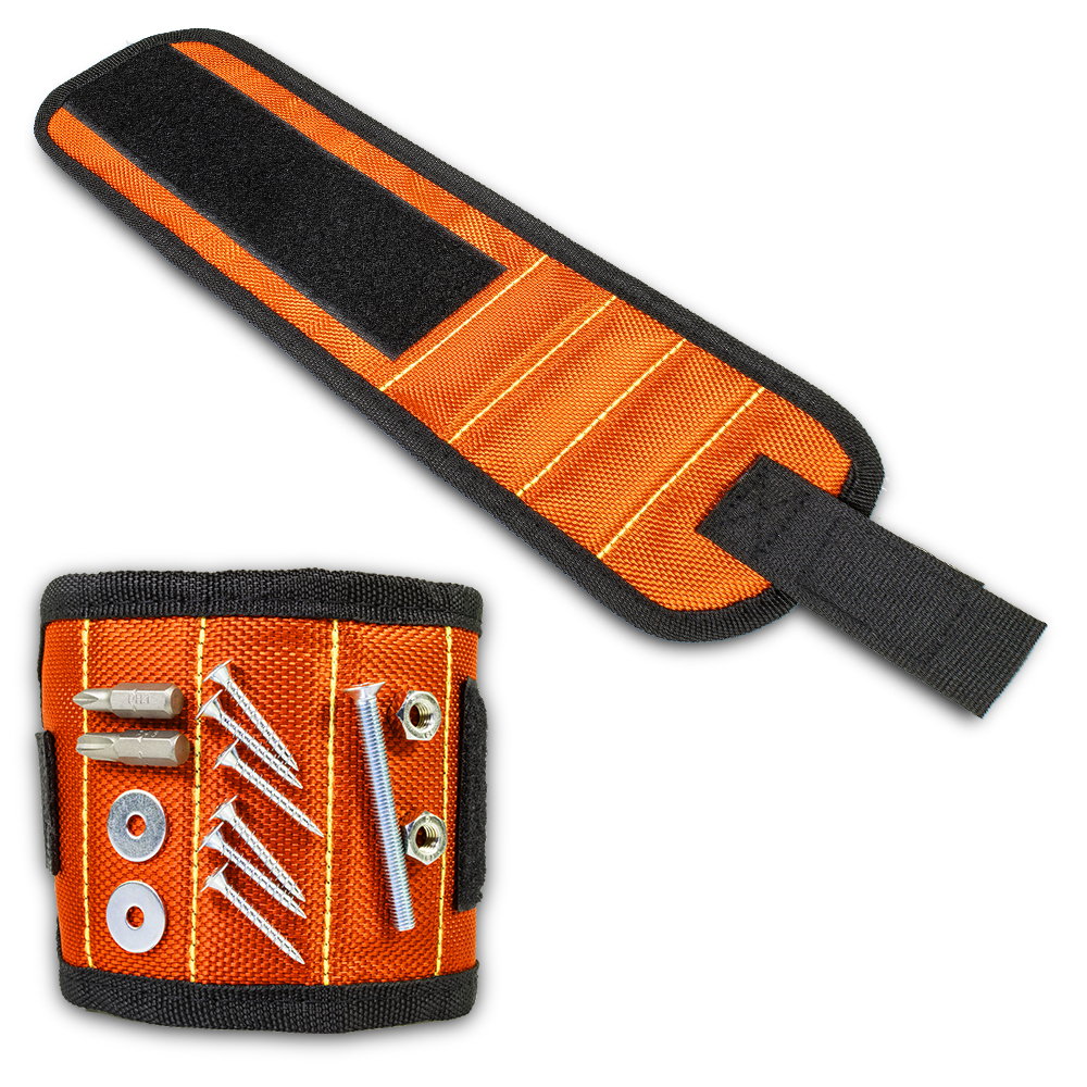 Profi tools magnetický náramek pro kutily, 32 x 9 cm, oranžový
