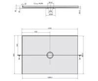 POLYSAN MIRAI sprchová vanička z litého mramoru, obdélník 120x80x1,8cm, levá, bílá (9)