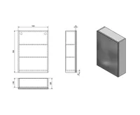 AQUALINE VEGA galerka, 50x70x18cm, dub platin (3)