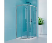 Sprchový kout, Kora Lite, čtvrtkruh, 80 cm, R550, chrom ALU, sklo Čiré (2)