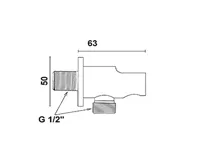 SAPHO Držák sprchy kulatý, pevný, s vyústěním, bronz (4)