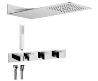 SAPHO Podomítkový sprchový set s termostatickou baterií a držákem ruční sprchy, 2 výstupy, hranatá, chrom SAPHO Podomítkový sprchový set s termostatickou baterií a držákem ruční sprchy, 2 výstupy, hranatá, chrom