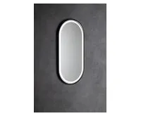 SAPHO KAIRA oválné zrcadlo s LED osvětlením 45x90cm, černá mat (1)
