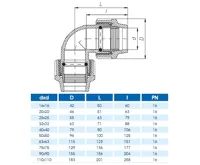 PE koleno 90° - 50 - pro vodu (1)