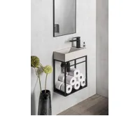 SAPHO CREST R betonové umývátko, nástěnné, včetně výpusti, 40x22cm, bílý pískovec (10)