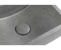 SAPHO CREST L betonové umývátko, nástěnné, včetně výpusti, 40x22cm, černý granit (6)