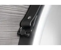 SAPHO ORBITER kulaté zrcadlo s LED osvětlením ø 60cm, kožený pásek, černá mat (6)