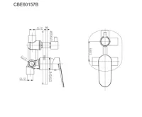 Viana sprchová baterie podomítková s trojcestným přepínačem, Mbox, oválný kryt (2)
