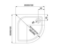 LIMA Sprchový kout, čtvrtkruh, 100x190 cm, R 550, chrom ALU, sklo Čiré, vanička z litého mramoru (9)