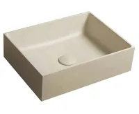 SAPHO FORMIGO betonové umyvadlo na desku, 47,5x36,5cm, žlutá mat