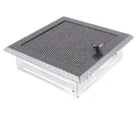 HS Flamingo Krbová mřížka 16x16 cm, staré stříbro s žaluzií