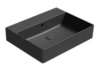 GSI KUBE X keramické umyvadlo 60x47cm, broušená spodní hrana, bez otvoru, černá mat