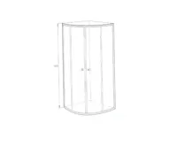 PROFI-RICH sprchový kout  čtvrtkruh  90x90x190 cm - bílý - sklo - čiré (3)