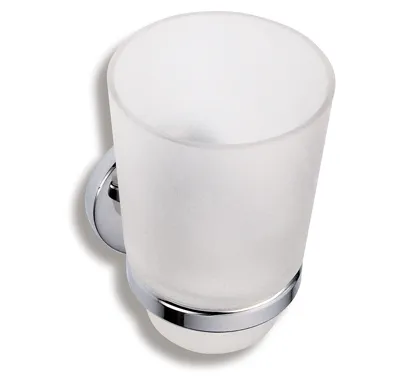 NOVASERVIS Držák kartáčků a pasty sklo Metalia 1 chrom - 6106,0