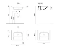 GSI NORM keramické umyvadlo 60x50cm, bez otvoru, bílá ExtraGlaze (5)