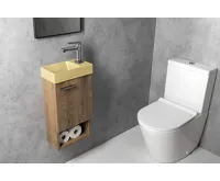 SAPHO PICCOLINO betonové umývátko 30,8x17cm, baterie vpravo, žlutá mat (5)