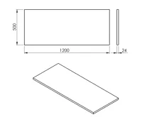SAPHO PLATO deska Rockstone 1200x24x500mm, bílá mat (4)