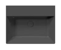 GSI KUBE X keramické umyvadlo 60x47cm, bez otvoru, černá mat (5)