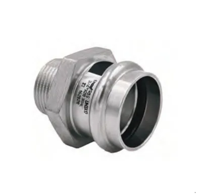 Nerezové lisovací  přechod 1043 - 22 x 1/2" vnější závit - pro topení i pitnou vodu