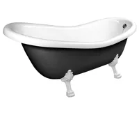 POLYSAN RETRO volně stojící vana 147x69,5x67,5cm, nohy bílé, černá/bílá