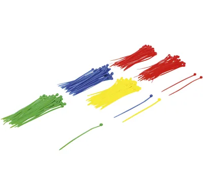 BGS Pásky vázací,  barevné, 2,4 x 100 mm, 200dílná