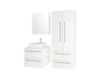 Koupelnová skříňka s dvouumyvadlem z litého maramoru, 120cm,  bílá/bílá (11)