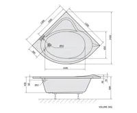 POLYSAN SIRIUS rohová vana 130x130x43cm, bílá (4)