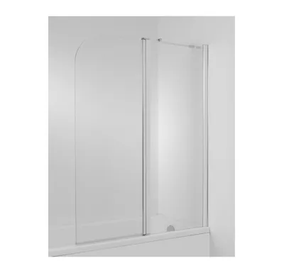 JIKA CUBITO Vanová zástěna 140x115 cm pravá, dvoudílná, Stříbrná/Transparentní sklo 257426