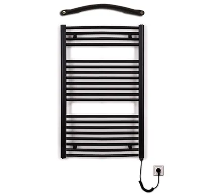 Koupelnový radiátor elektrický Thermal KDO-E 600/ 960 - 400W, pravý - černý mat